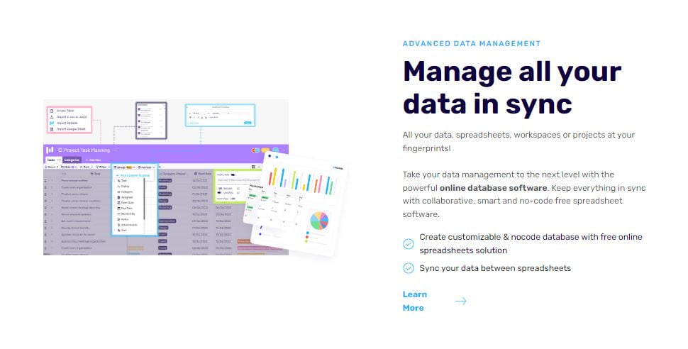 Manage all your data in sync with retable
