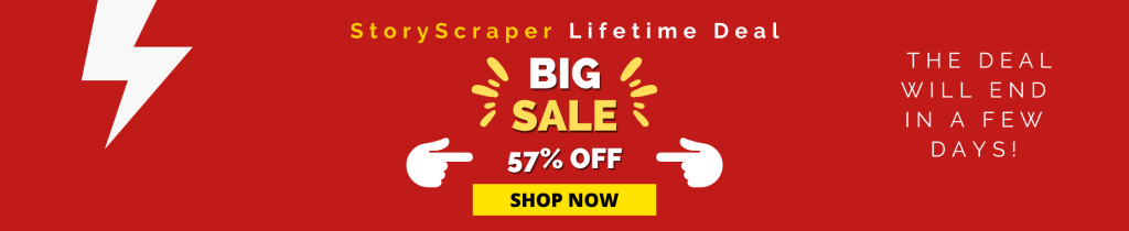 StoryScraper lifetime deal discount banner