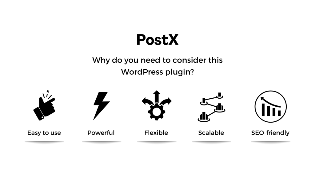 PostX is Easy to use, Powerful, Flexible, Scalable, and SEO-friendly.