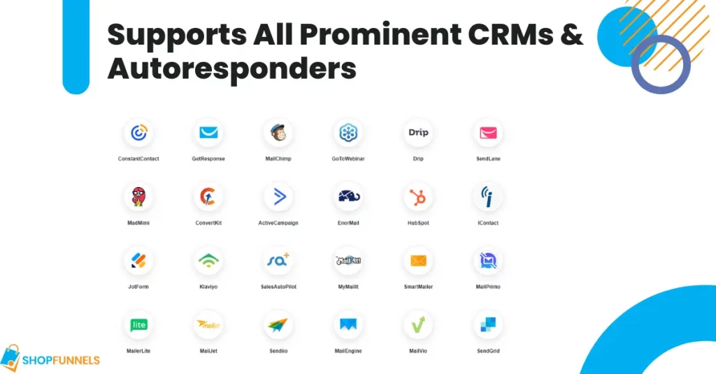 Supports All Prominent CRMs & autoresponders
