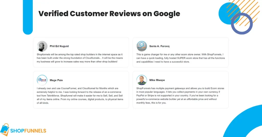 Verified Customer Reviews on Google