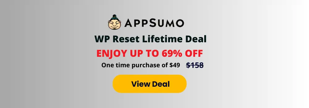 WP Reset Lifetime Deal- Appsumo