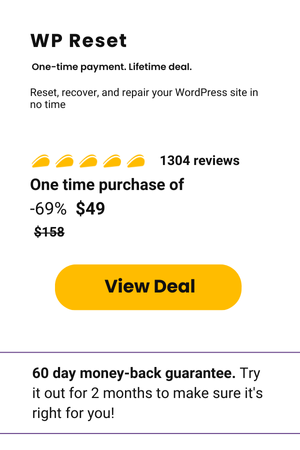 WP Reset lifetime deal Offer image