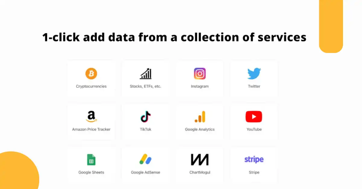 1-click add data from a collection of servicese