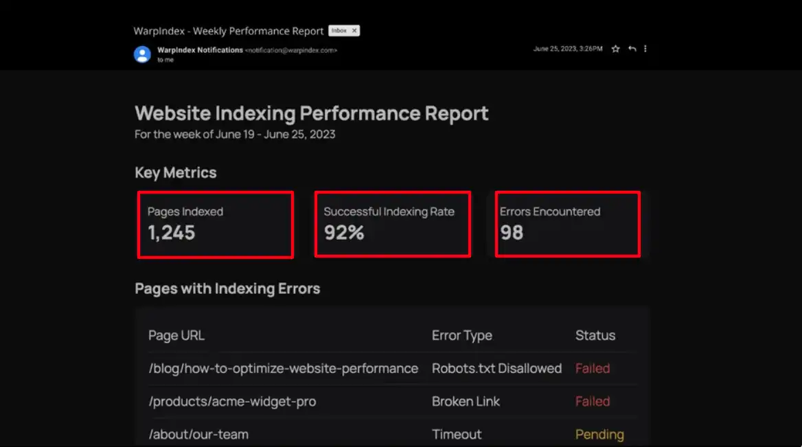 Index multiple websites at once