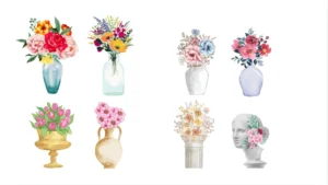 Flower Vase Illustrations Set