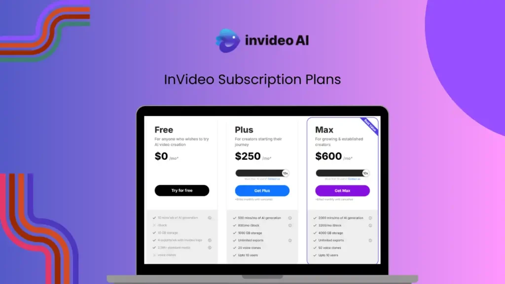 InVideo Subscription Plans