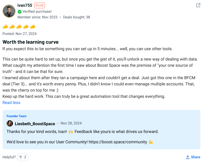 Appsumo Customer Review 01