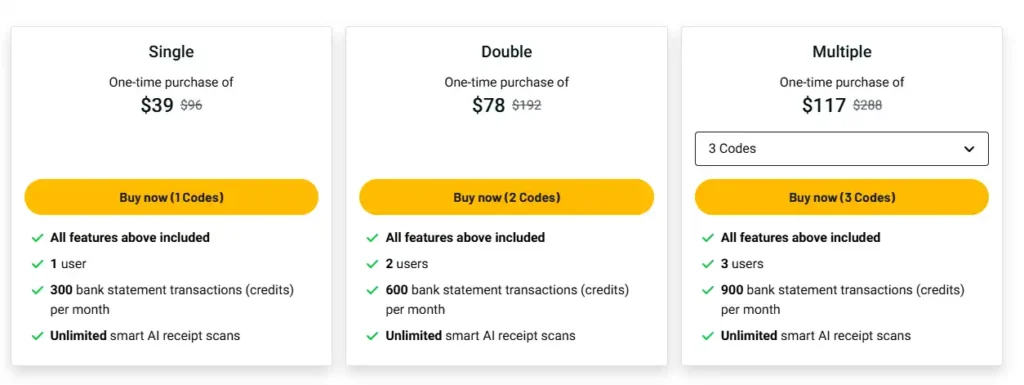 SparkReceipt Appsumo Deal Pricing