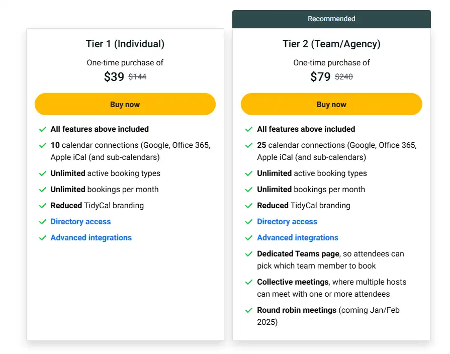 TidyCal Appsumo Deal Price
