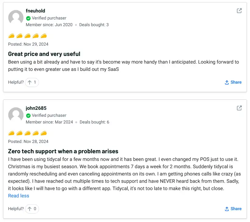 Tidycal Customer Review