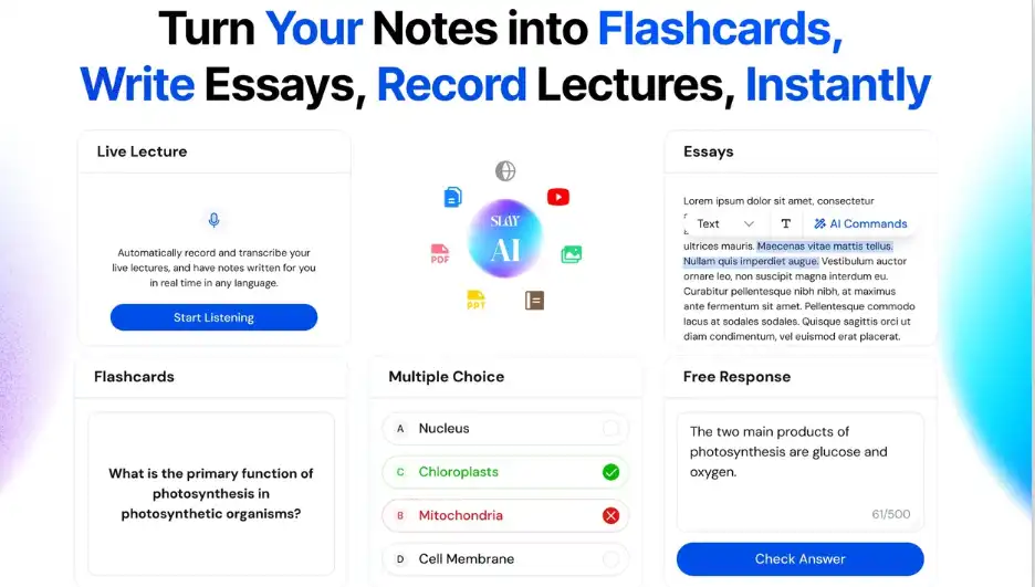 AI-Powered Flashcards and Quizzes