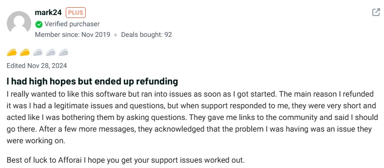 Afforai Lifetime Deal Customer Review