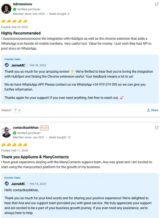 ManyContacts Appsumo Customer Review