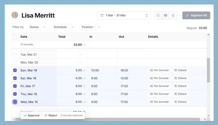 Time Tracking and Attendance