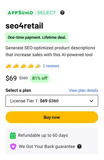 seo4retail Lifetime Deal (81% OFF)