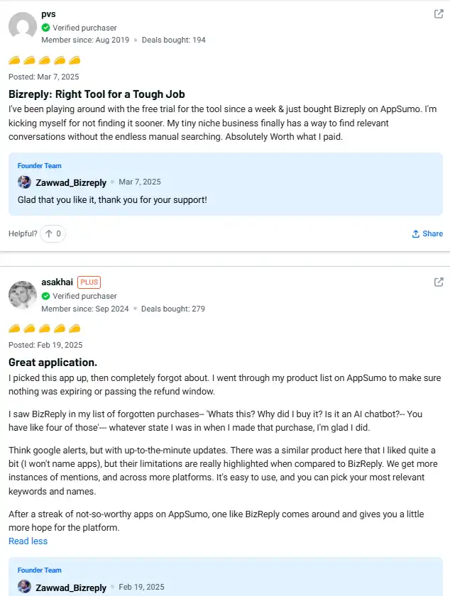 BizReply Appsumo Customer Review