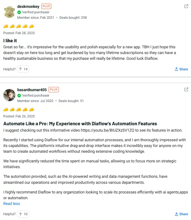 Diaflow Appsumo Customer Review