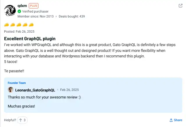 Gato GraphQL Appsumo Customer Review